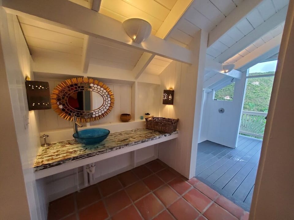 The Nautical Suites bathroom has locally made scones and a great view