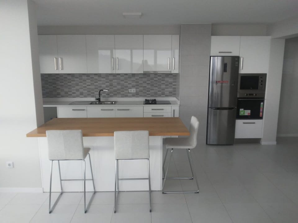 Kitchen with all appliances, cooking, and eating utensils. Delicious