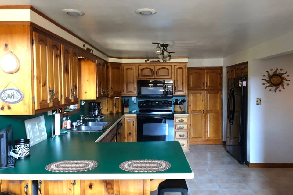 Fully stocked kitchen, for the most part.