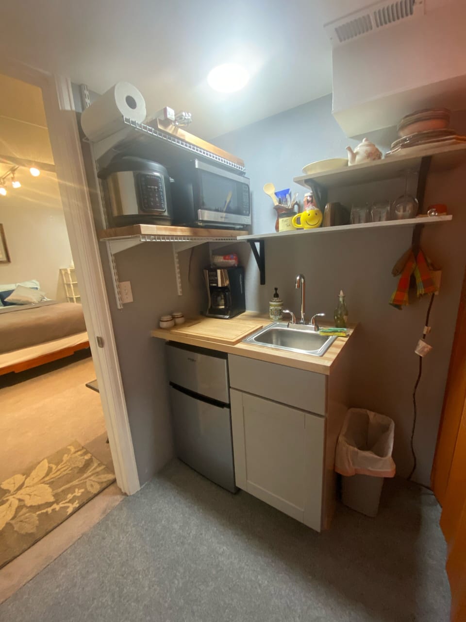 Kitchenette off bedroom.