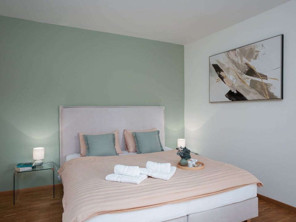 Furniture, Bed, Interior Design, Bedroom, Floor, Wall, Flooring, Bedding, Room, Bed Sheet