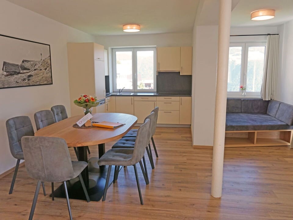 Table, Furniture, Window, Cabinetry, Building, Wood, Chair, Interior Design, House, Flooring