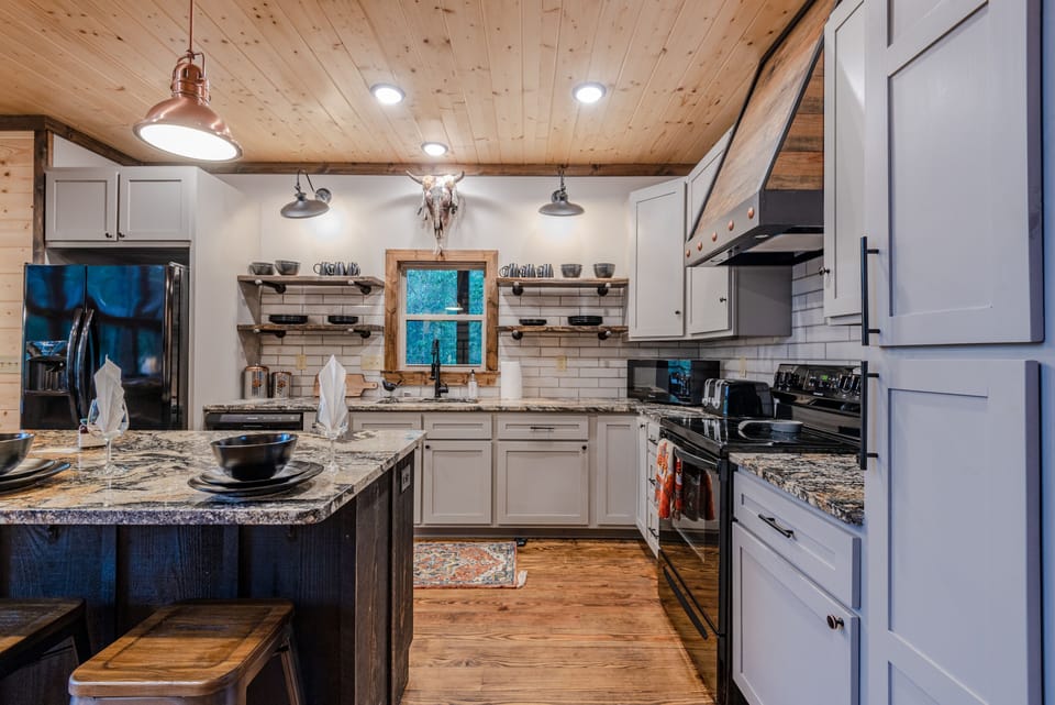 Dining in is made easy with the beautiful fully equipped kitchen.