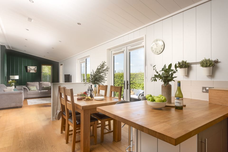 Open plan kitchen, dining and living areas - Diamond Lodge, Strawberryfield Park