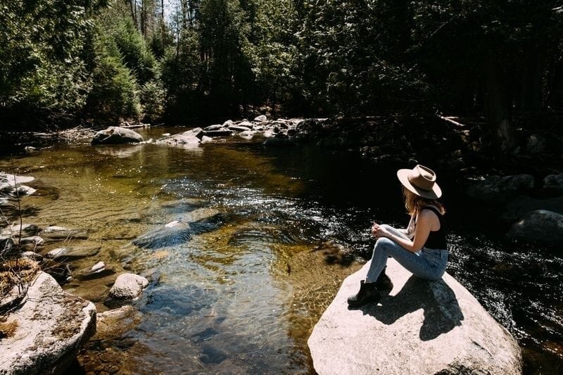 Find calm by the river at the property’s base, or take a refreshing dip.