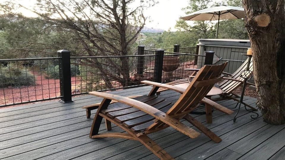 deck with wine barrel chairs