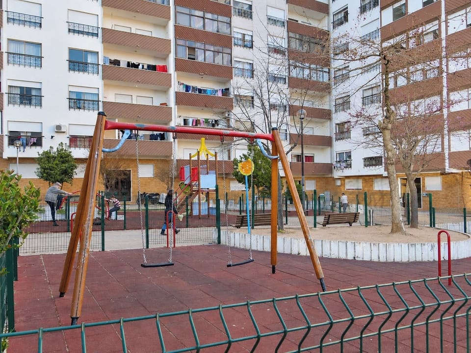 Neighbourhood view overlooking the street and local playground.
