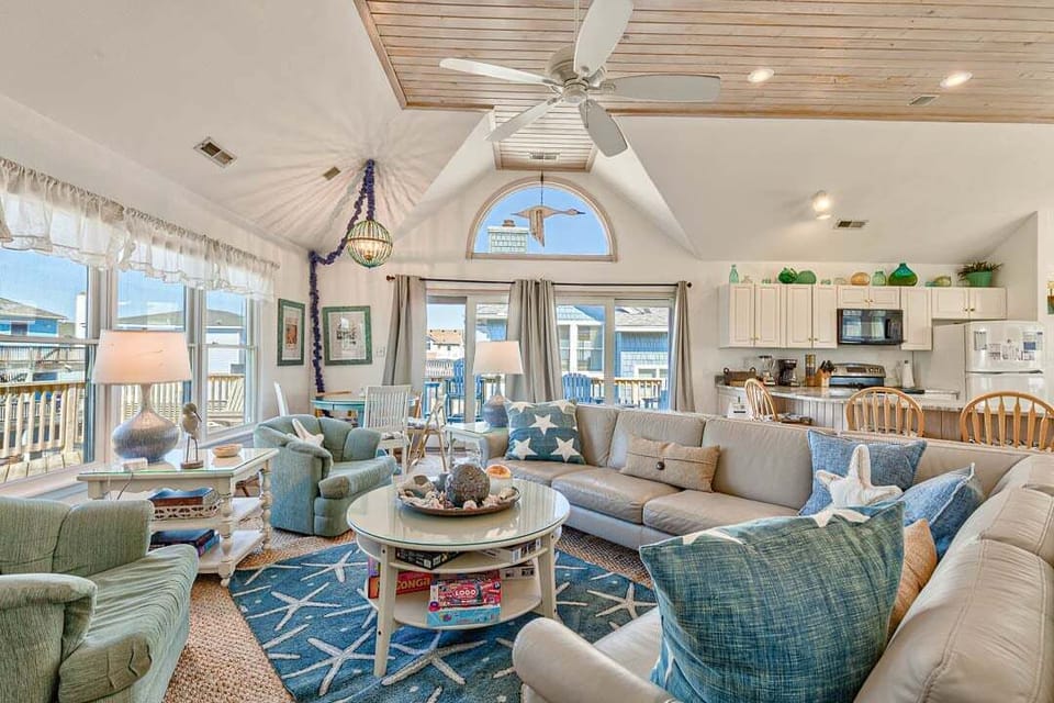 Top-Level Living Room with Deck Access