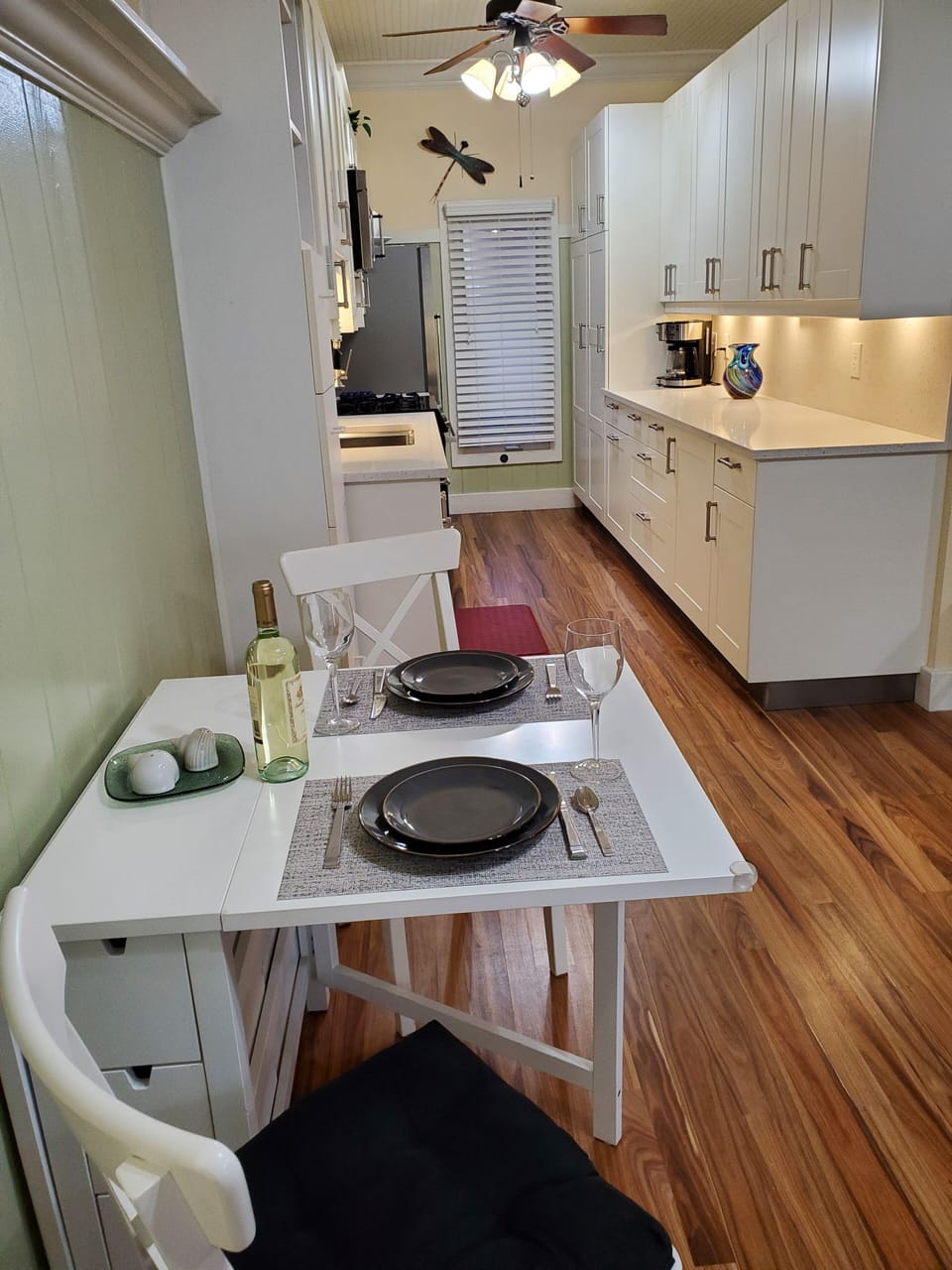 dining table opens for four