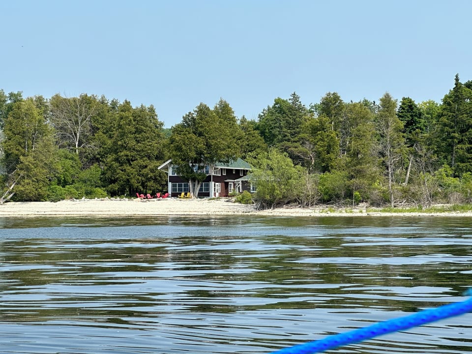 View of beach from watee