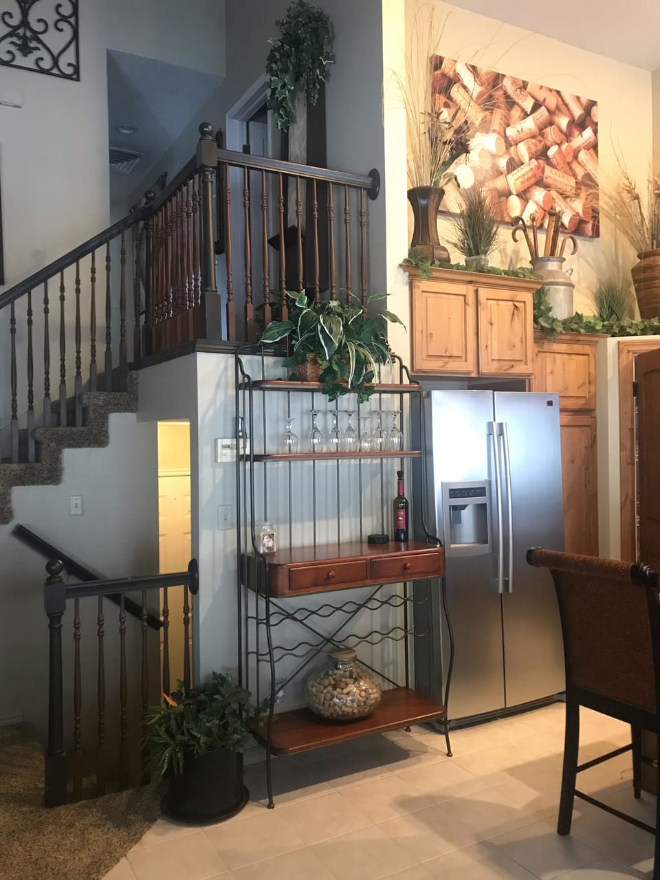 Open floor plan; stair case leading to bedrooms. Down 3 steps to garage/laundry 