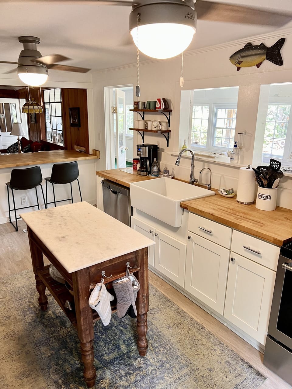 Kitchen as you are walking in the side entrance. 