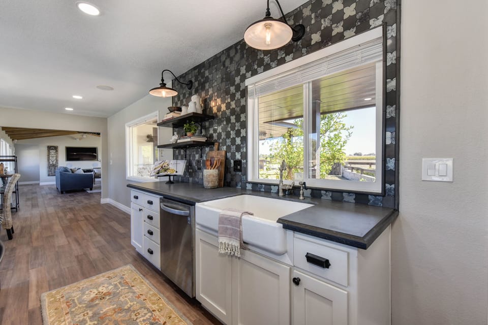 Kitchen looking to front yard