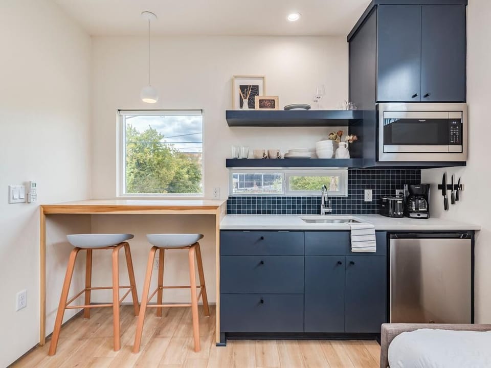 Our complete kitchen even has an induction stove top if you want to cook.