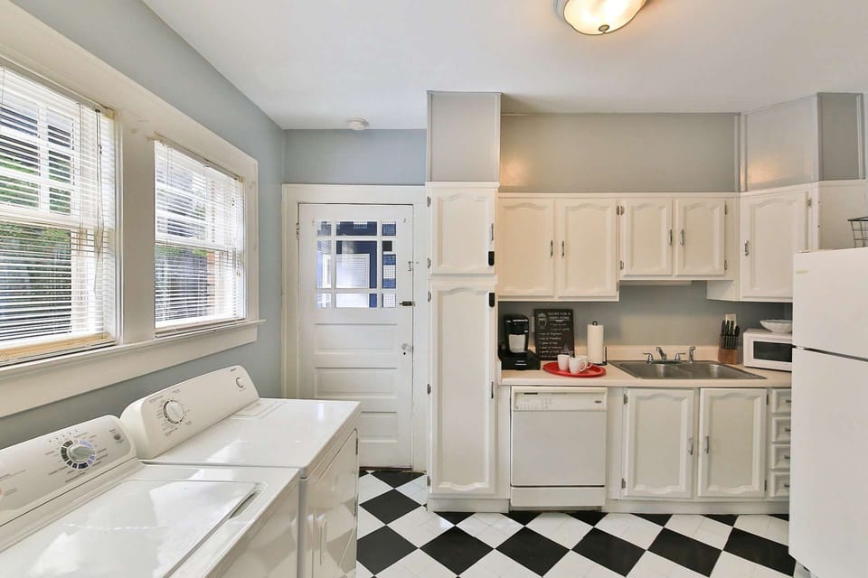 Kitchen and laundry, the door is where you enter from the driveway