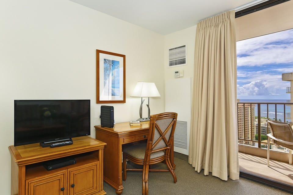 Writing Desk and Flat Screen TV