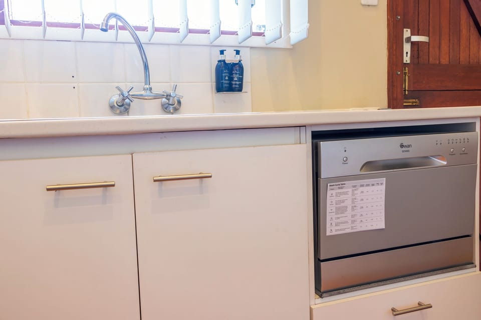 kitchen with dishwasher,  induction stove/hob,  oven, microwave and large fridge