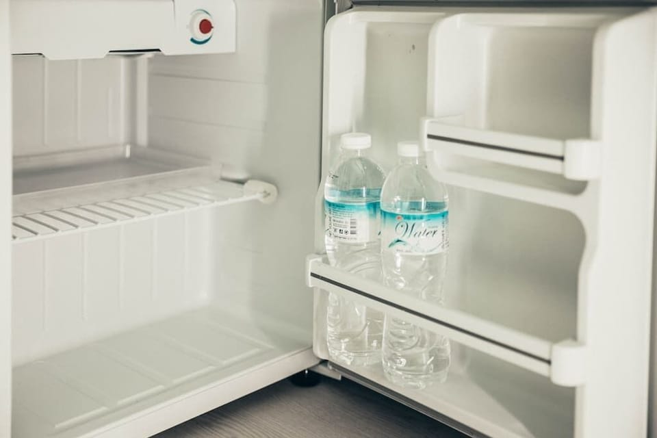 Mini-fridge + 2 bottles of water FREE