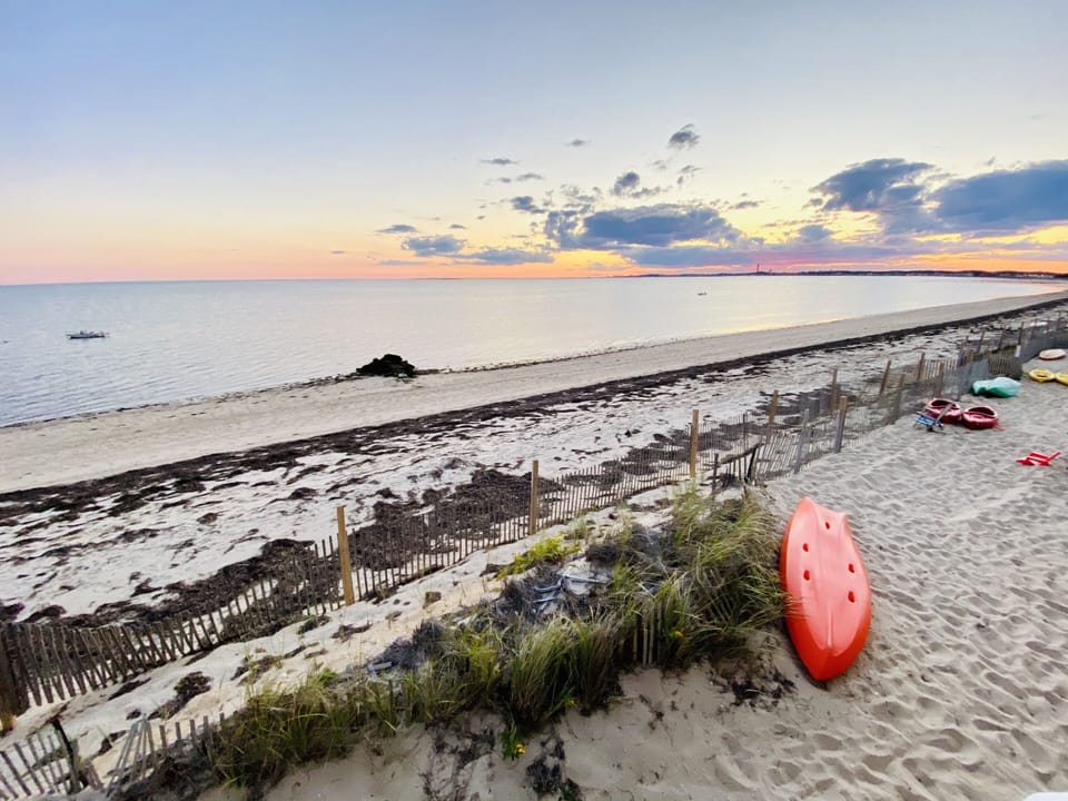 Gorgeous Sunset on your private beach  - just step away from the back deck. 