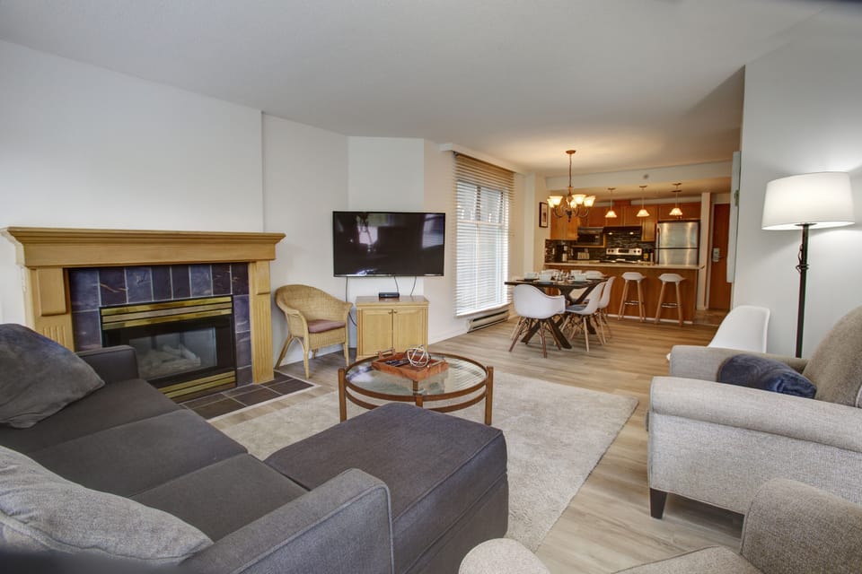 View from Living Room into the Dining room & Kitchen