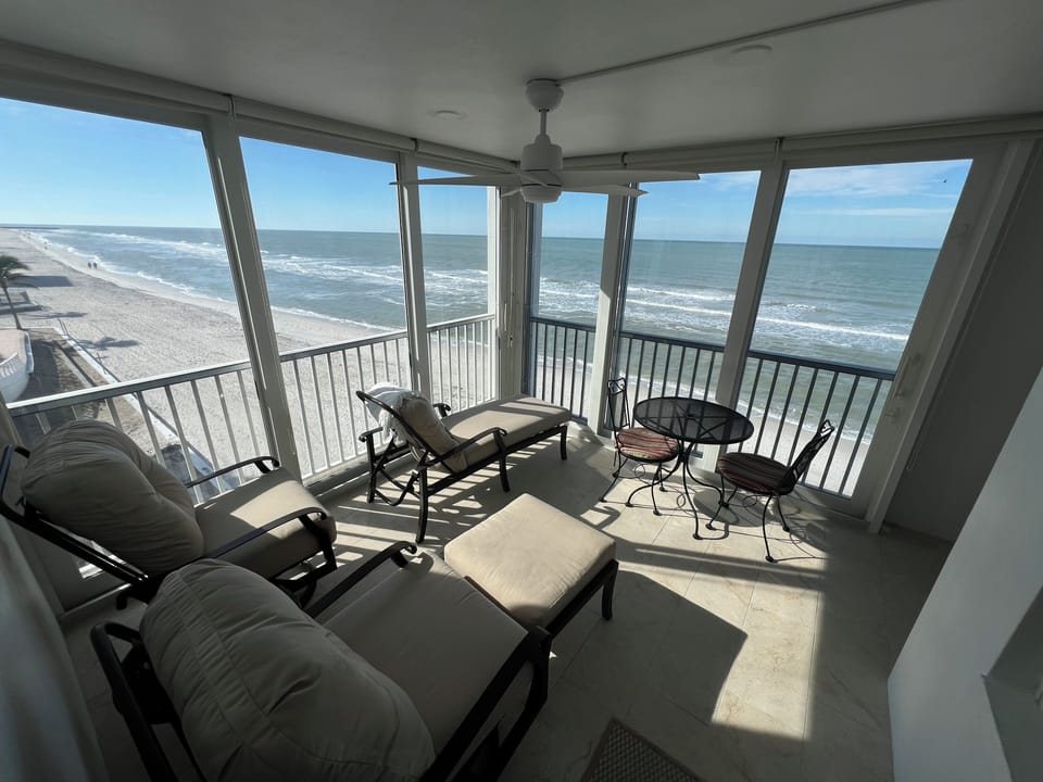Front Lanai with sliding doors to protect from wind if needed