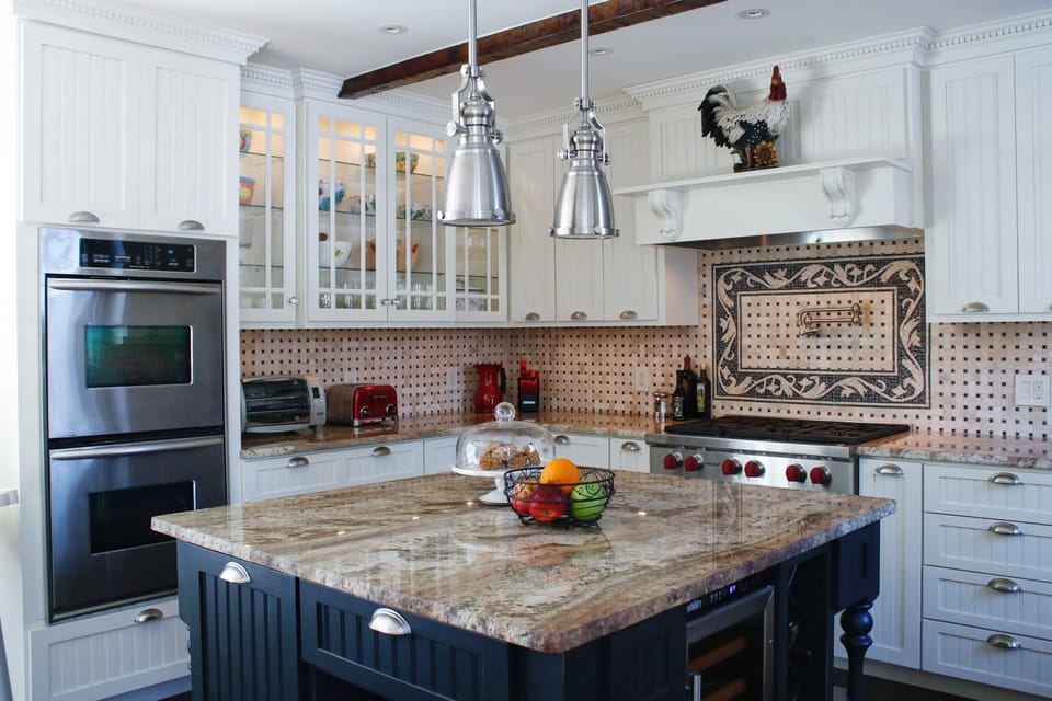 Chef's kitchen with Wolf gas stove, 2 ovens, 2 fridges and all you need to cook