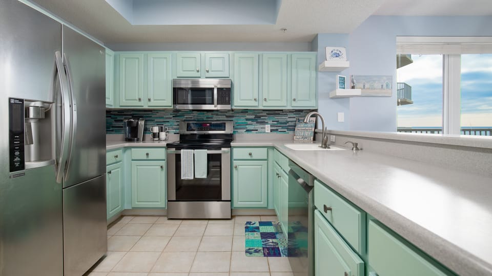 Fully equipped kitchen with brand new LG appliances.