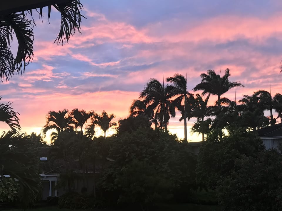 Gorgeous sunset views from the master Lanai
