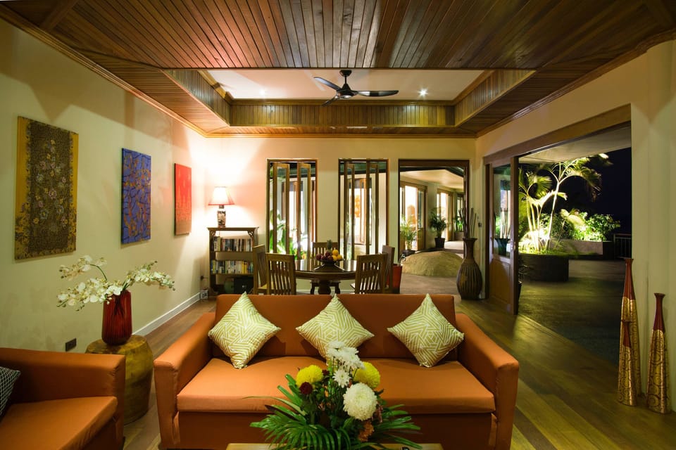 Romance of evening time at the villa