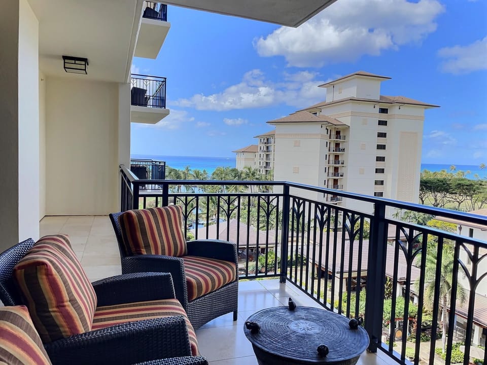 Enjoy a morning beverage or evening cocktail on the lanai