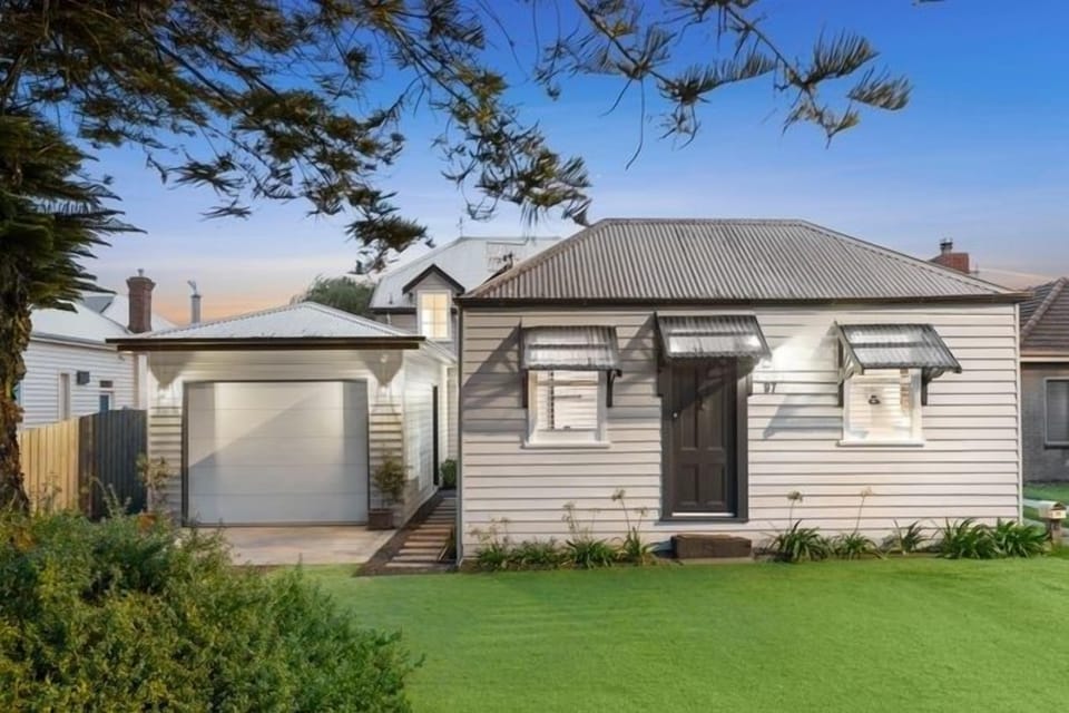 Front of cottage with off street parking