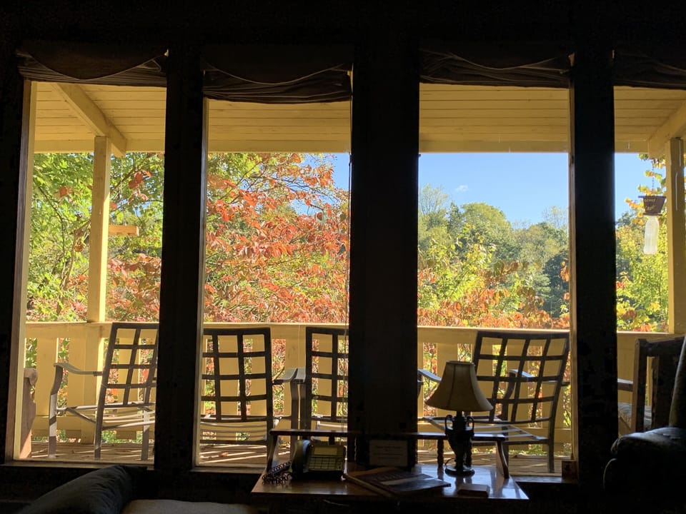 View through the living room windows. 