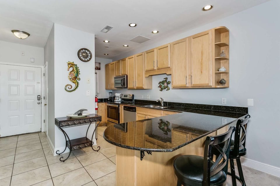 Updated kitchen with granite countertops