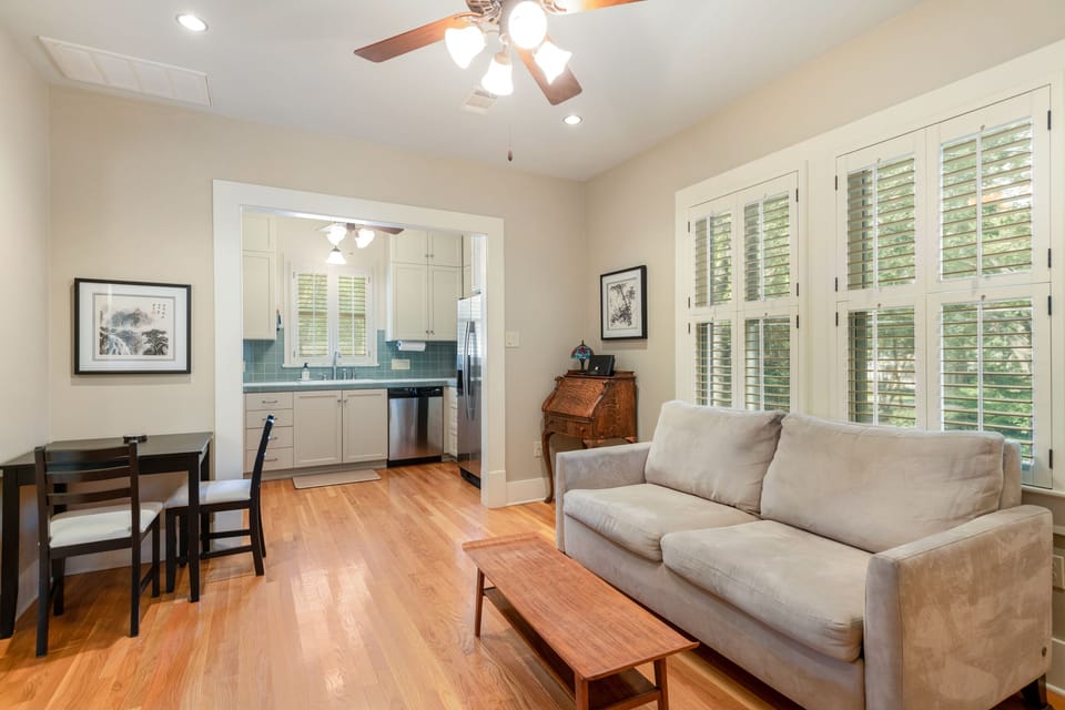 Living room with queen sleeper sofa