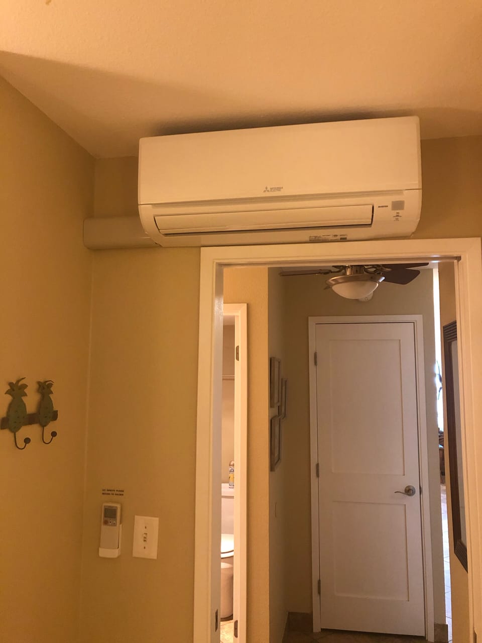 New Mitsubishi split a/c air handler in bedroom not available in many condos