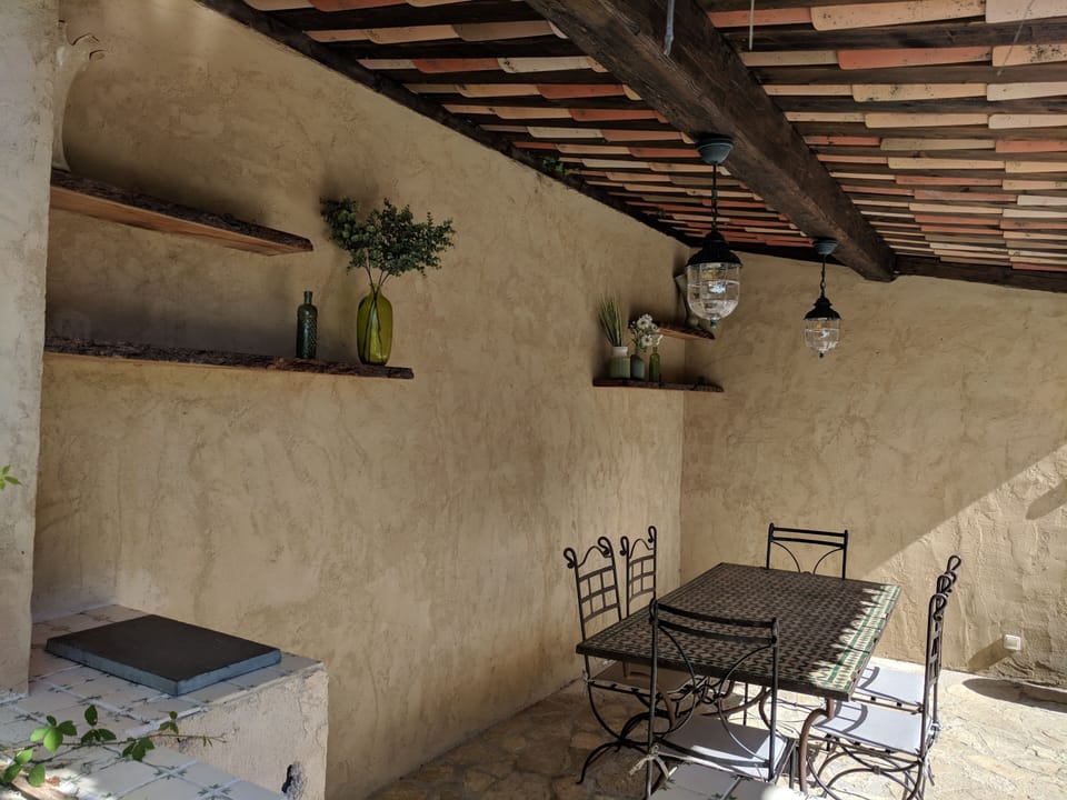 Outdoor dining area.