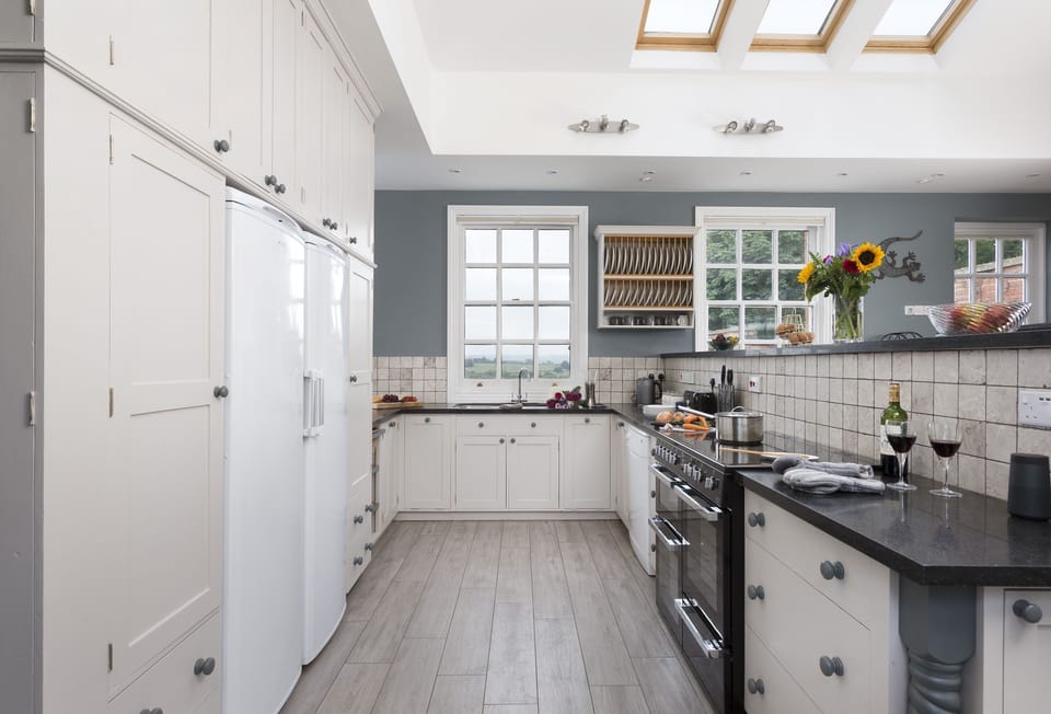 Ground floor: Large fully equipped kitchen with sky lights