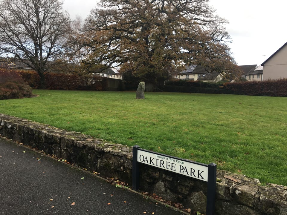 Across the street, a good landmark when you are driving to the house