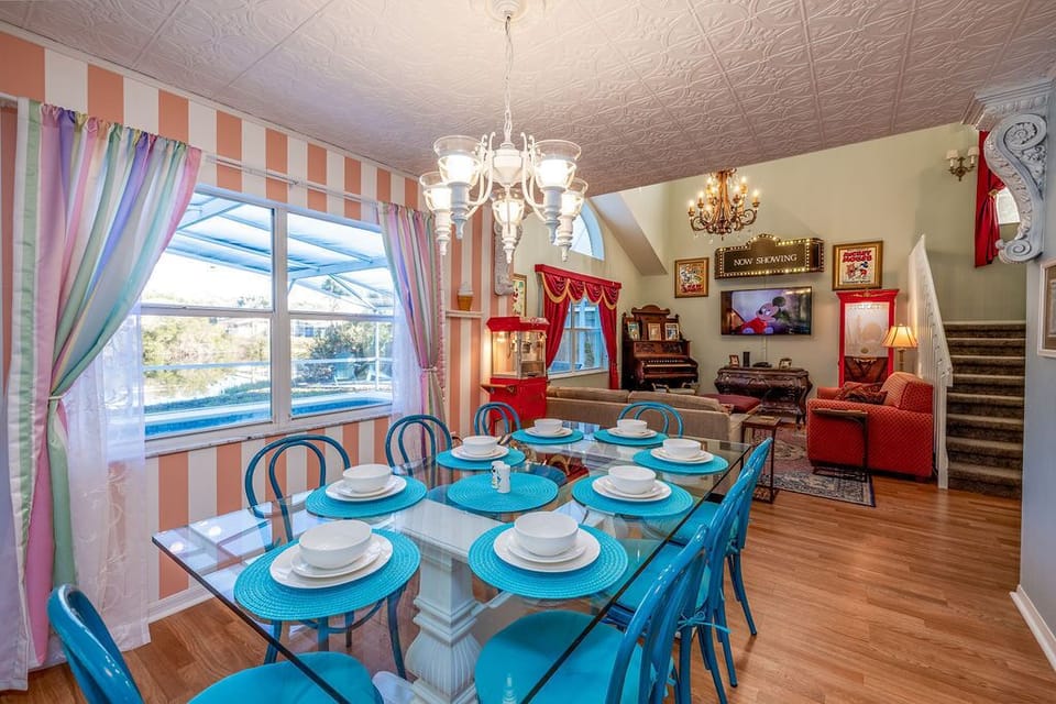 Dining area open to living room