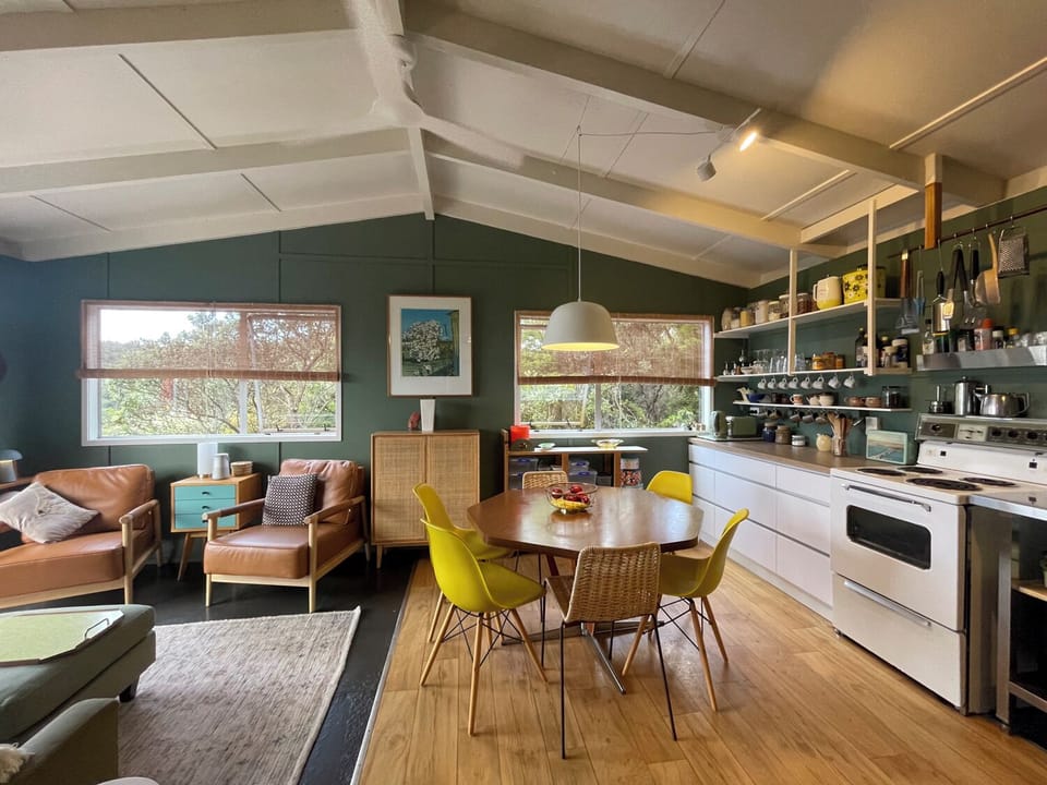 kitchen dining living 
