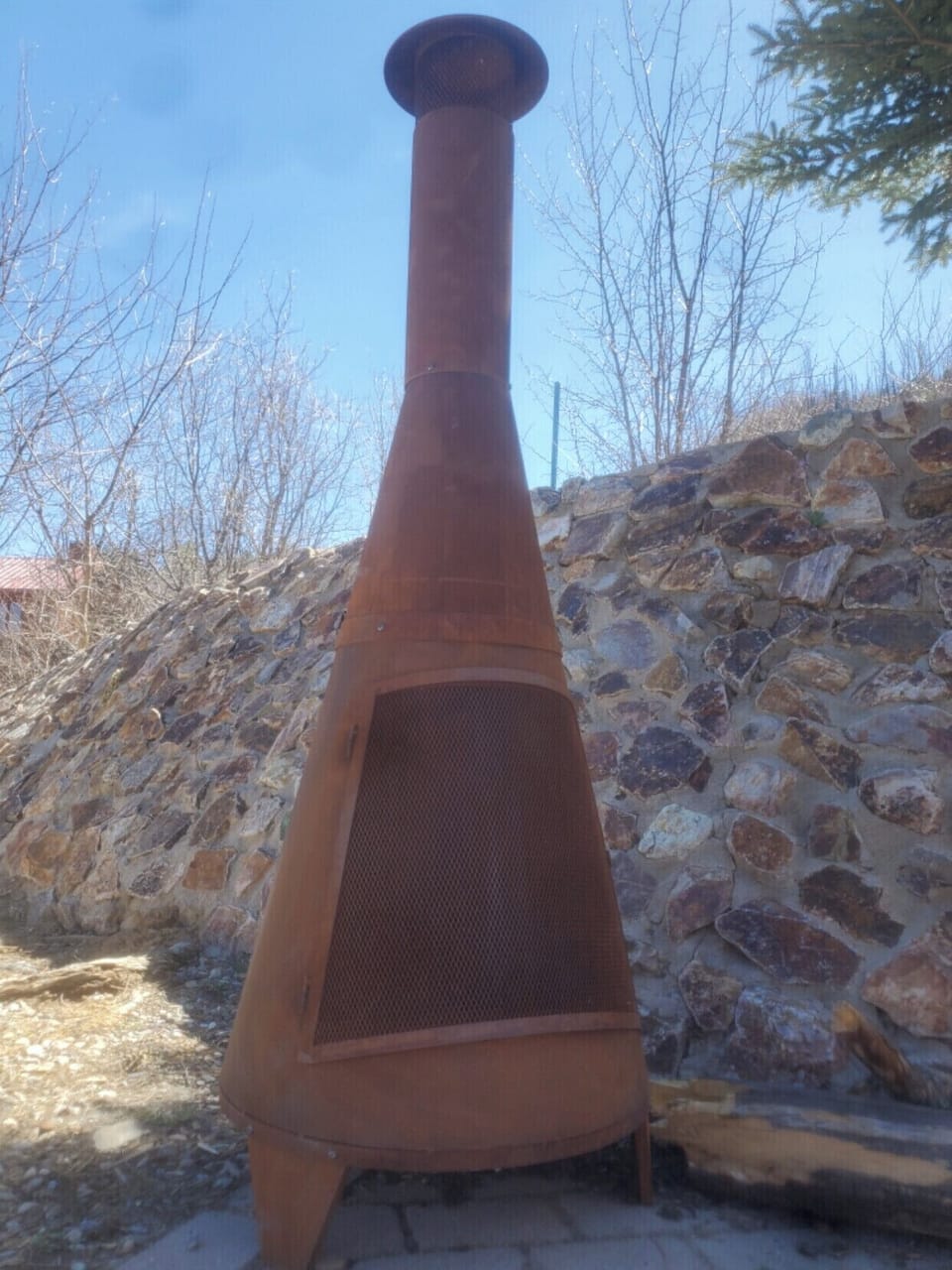 Fire pit for use as long as you bring up wood to burn.   