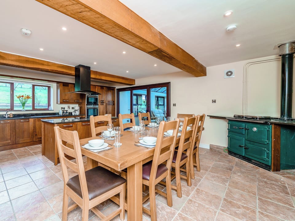 Large kitchen and dining area | Rhiew Banc, Bwlch-y-ffridd, near Newtown