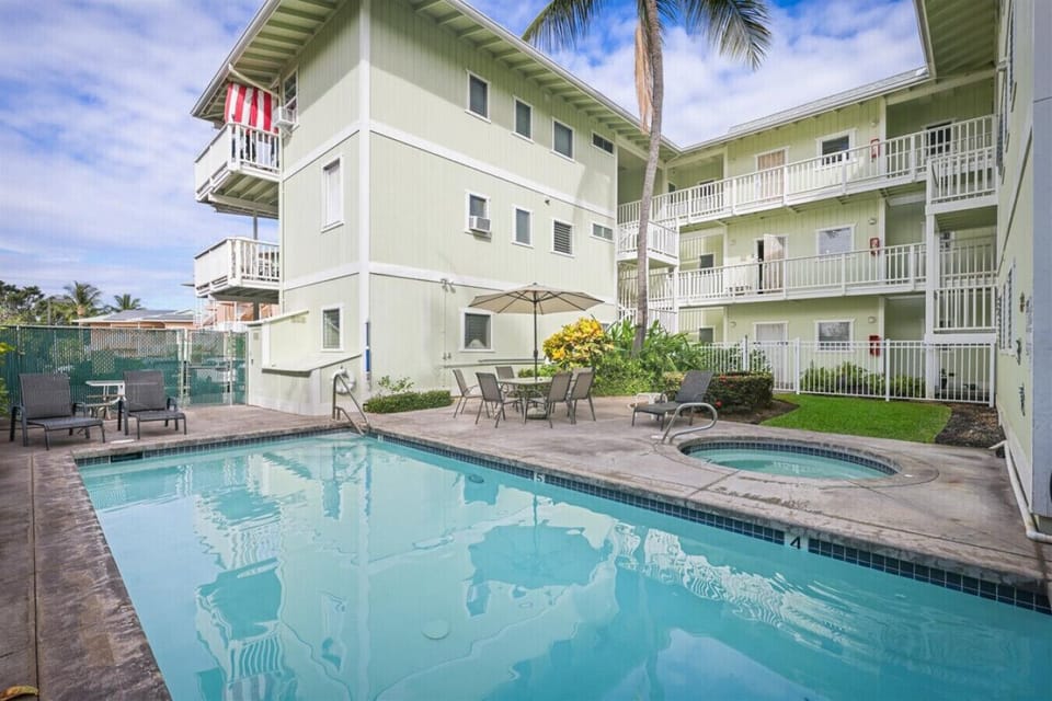 Here`s the great pool and hot tub