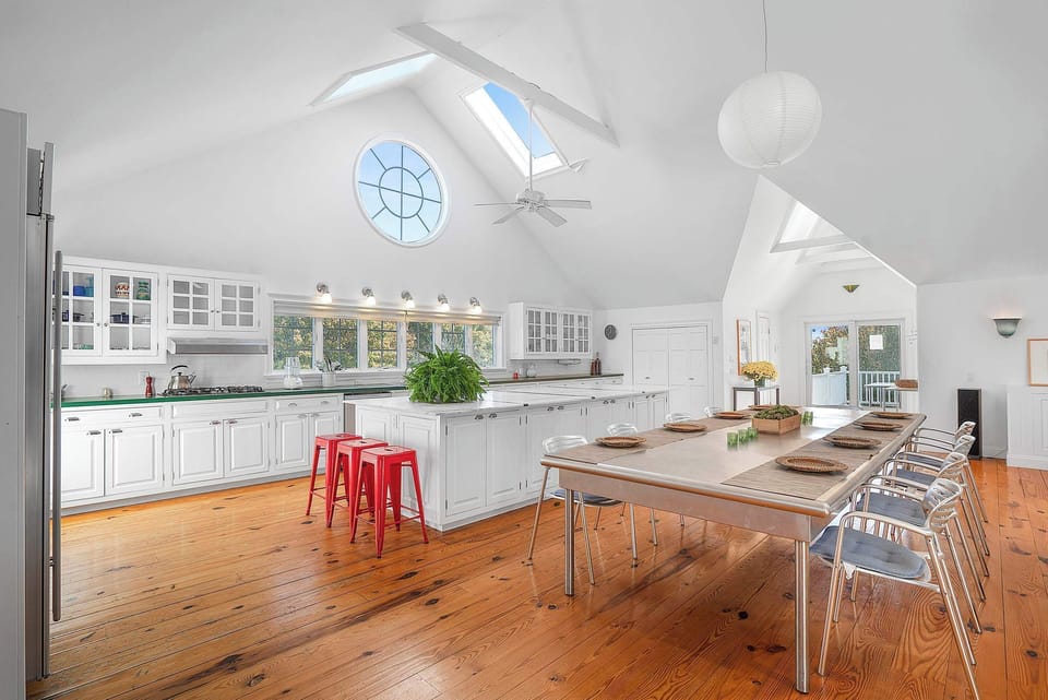 Kitchen and dining flow into the living area