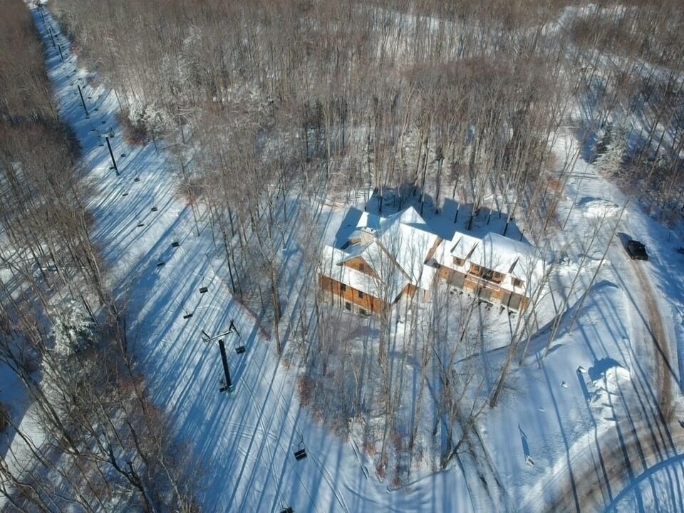 Alpine chairlift next to home