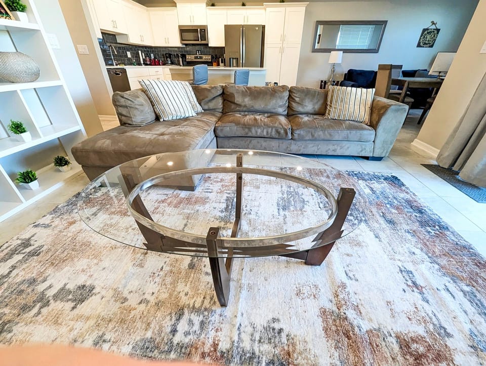 The open design of the apartment is light and airy.