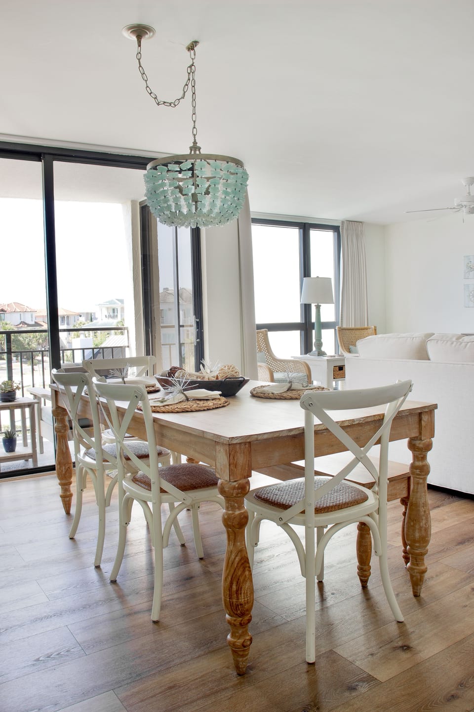 Dining room has private balcony that overlooks our beautiful pool