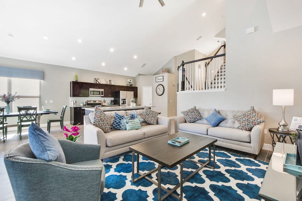 Airy & Comfortable, 75" TV in Living Room.