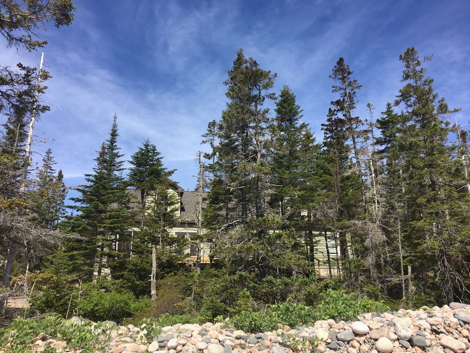 House from the shore.  We are nicely camouflaged. 