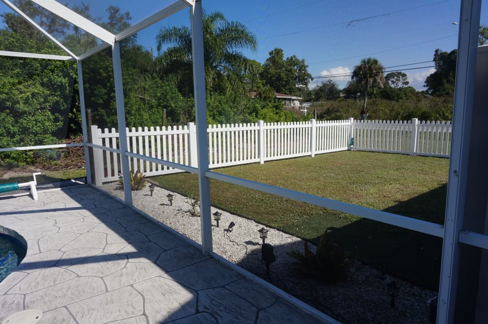 Outdoor fenced in area. 